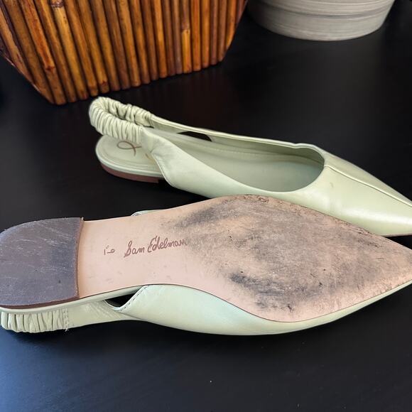 SAM EDELMAN Whitney Slingback Pointed Toe Flat Pistachio Green Sz 9 - Picture 7 of 7